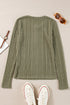 Ribbed Knit Half Button Placket Long Sleeve Slim Shirt