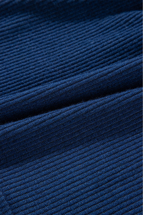 Ribbed Knit Half Zip Hooded Jogger Jumpsuit