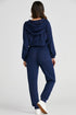 Ribbed Knit Half Zip Hooded Jogger Jumpsuit