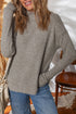 Ribbed Knit High Neck Long Sleeve Pullover Top