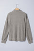 Ribbed Knit High Neck Long Sleeve Pullover Top