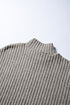 Ribbed Knit High Neck Long Sleeve Pullover Top