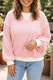Ribbed Knit Long Sleeve Round Neck Top