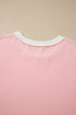 Ribbed Knit Long Sleeve Round Neck Top