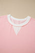 Ribbed Knit Long Sleeve Round Neck Top