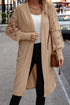 Ribbed Knit Open Front Crochet Sleeve Long Cardigan