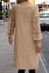 Ribbed Knit Open Front Crochet Sleeve Long Cardigan