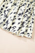 Ribbed Knit Patchwork Printed Belted A Line Mini Dress
