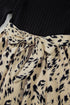 Ribbed Knit Patchwork Printed Belted A Line Mini Dress