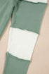 Ribbed Knit Patchwork Raglan Long Sleeve Top