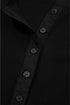 Ribbed Knit Puff Sleeve Half Button Placket Slim Top
