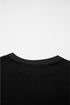 Ribbed Knit Puff Sleeve Half Button Placket Slim Top