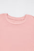 Ribbed Knit Puff Sleeve Pearl Beaded Shirt