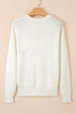 Ribbed Knit Pumpkin Pattern Crew Neck Sweater