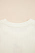 Ribbed Knit Pumpkin Pattern Crew Neck Sweater