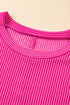Ribbed Knit Ruffle Sleeve Relaxed Shift Dress