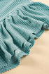 Ribbed Knit Ruffle Sleeve Relaxed Shift Dress