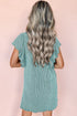 Ribbed Knit Ruffle Sleeve Relaxed Shift Dress