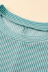 Ribbed Knit Ruffle Sleeve Relaxed Shift Dress