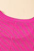 Ribbed Knit Ruffle Sleeve Relaxed Shift Dress