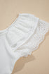 Ribbed Knit Ruffle Sleeve Slim Fit Top
