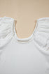 Ribbed Knit Ruffle Sleeve Slim Fit Top