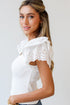Ribbed Knit Ruffle Sleeve Slim Fit Top