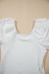 Ribbed Knit Ruffle Sleeve Slim Fit Top