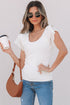 Ribbed Knit Ruffle Sleeve Slim Fit Top