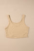 Ribbed Knit Scoop Neck Fitted Cropped Tank Top