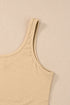 Ribbed Knit Scoop Neck Fitted Cropped Tank Top