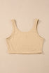 Ribbed Knit Scoop Neck Fitted Cropped Tank Top