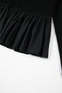 Ribbed Knit Scoop Neck Long Sleeve Peplum Top