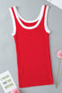 Ribbed Knit Scoop Neck Sleeveless Tank Top
