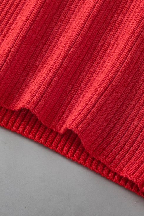 Ribbed Knit Scoop Neck Sleeveless Tank Top