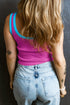 Ribbed Knit Scoop Neck Sleeveless Tank Top