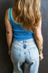 Ribbed Knit Scoop Neck Sleeveless Tank Top