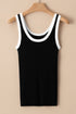 Ribbed Knit Scoop Neck Sleeveless Tank Top