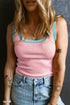 Ribbed Knit Scoop Neck Sleeveless Tank Top