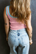 Ribbed Knit Scoop Neck Sleeveless Tank Top