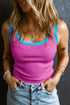 Ribbed Knit Scoop Neck Sleeveless Tank Top