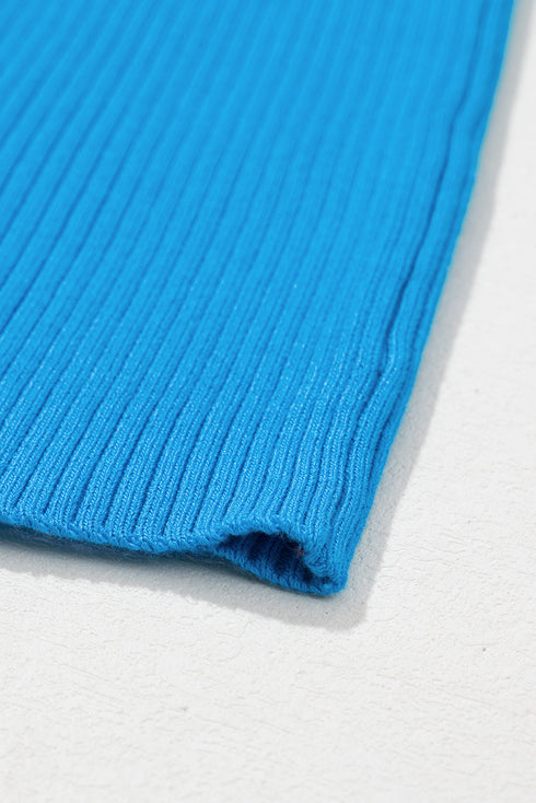 Ribbed Knit Scoop Neck Sleeveless Tank Top