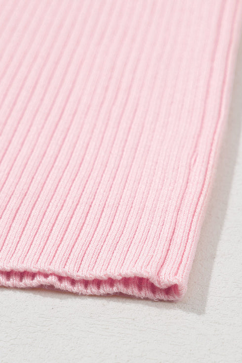 Ribbed Knit Scoop Neck Sleeveless Tank Top