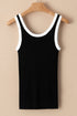 Ribbed Knit Scoop Neck Sleeveless Tank Top
