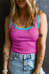 Ribbed Knit Scoop Neck Sleeveless Tank Top