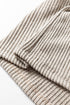 Ribbed Knit Solid Henley Kangaroo Pocket Long Sleeve Top
