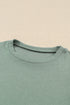Ribbed Knit Square Neck Puff Long Sleeve Top