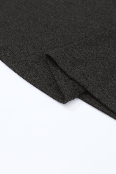 Ribbed Knit Square Neck Puff Long Sleeve Top