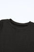 Ribbed Knit Square Neck Puff Long Sleeve Top