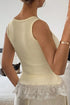Ribbed Knit Sweet Lace Hem Tank Top